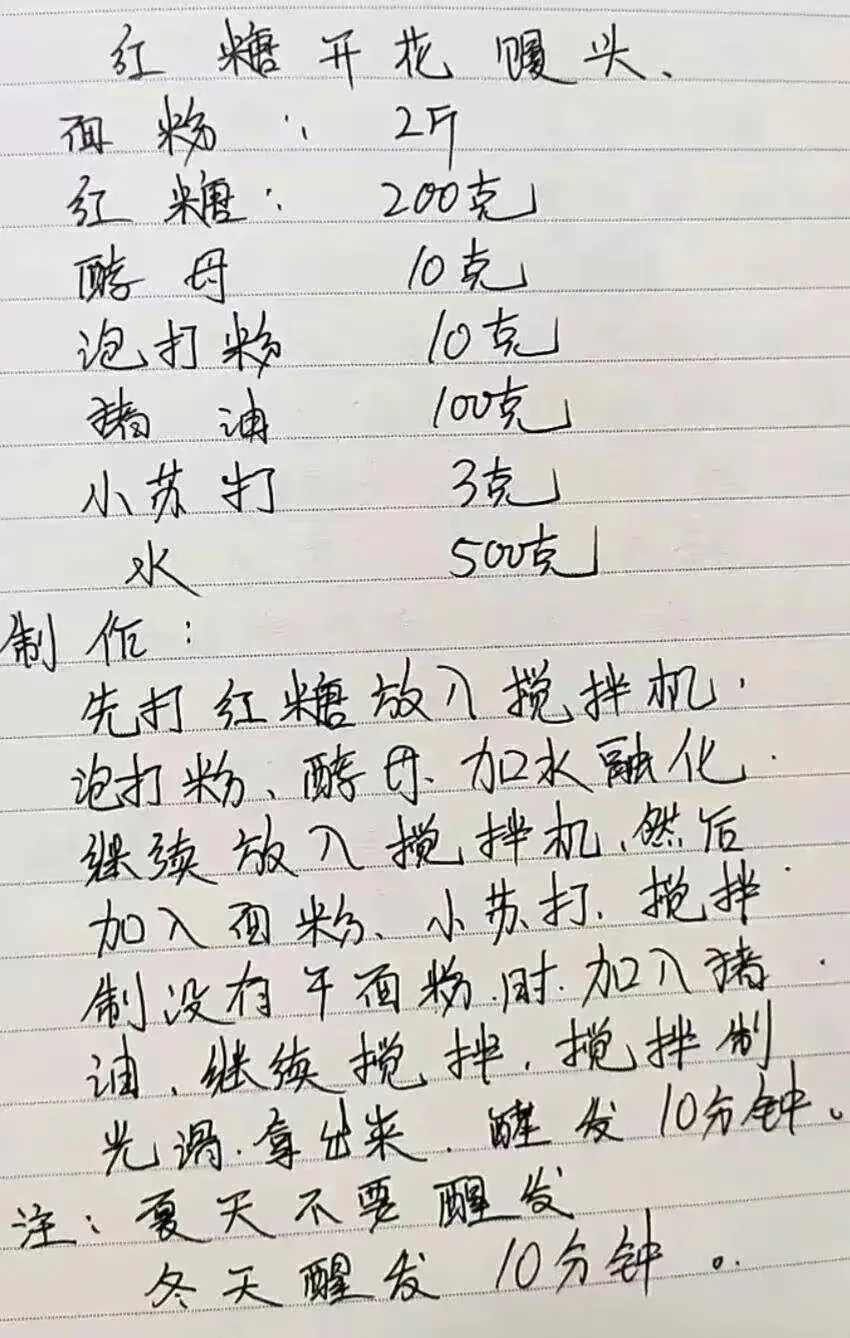 餐饮美食70岁厨师手写“小吃”配方