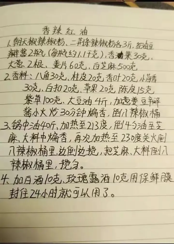 做厨师那些年的手写配方,价值千金,想要就收藏好了