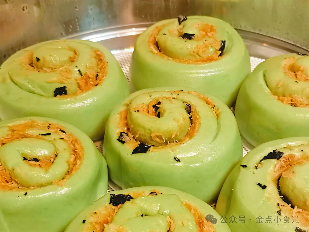 菠菜肉松花样馒头:营养与美味的创意融合